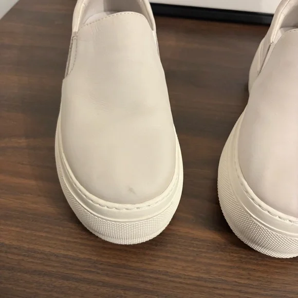 J Slides NYC Aileen Ivory Cream Leather Platform Slip-On Sneakers - Picture 9 of 11